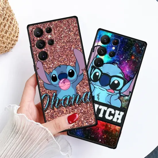 Disney Stitch niedlichen Cartoon für Samsung Galaxy S24 S23 S22 S21 S20 Fe S10 S9 S10E S8 plus Ultra Lite 5G TPU schwarz Handy hülle 2