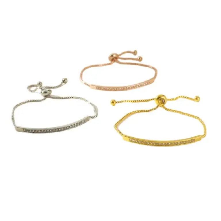 3 stücke Armbänder für Frauen einfache Modelle goldfarben versilbert Roségold-Farbe jeweils 1 verstellbare Kupfer perlen Schmuck