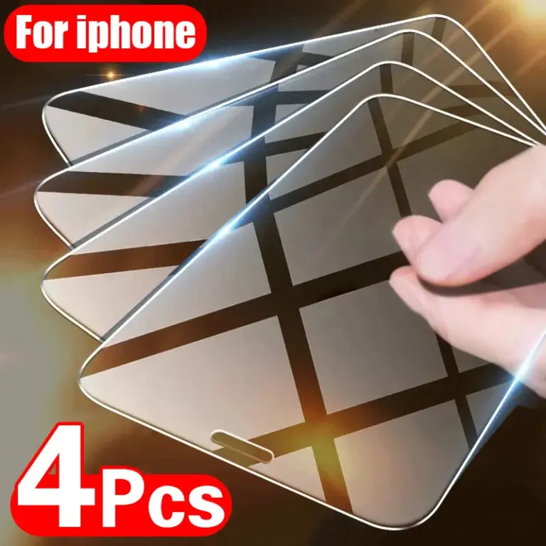 4pcs gehärtetes Glas für iphone 11 12 13 14 15 pro xr x xs max Bildschirmsc honer auf für iphone 12 13 mini 7 8 6 plus se Glas