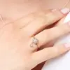 Schneeflocke Roségold Ring weiße Steine brandneue feine Schmuck romantische Winter geschenk für Frauen in Sterling Silber 3