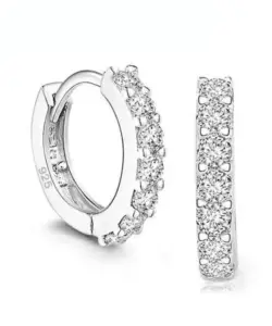 Schnelle Schiff Neueste Luxus Romantische Frauen Schmuck 925 Sterling Silber Überzogene Strass Kristall Creolen Für Frauen Großhandel