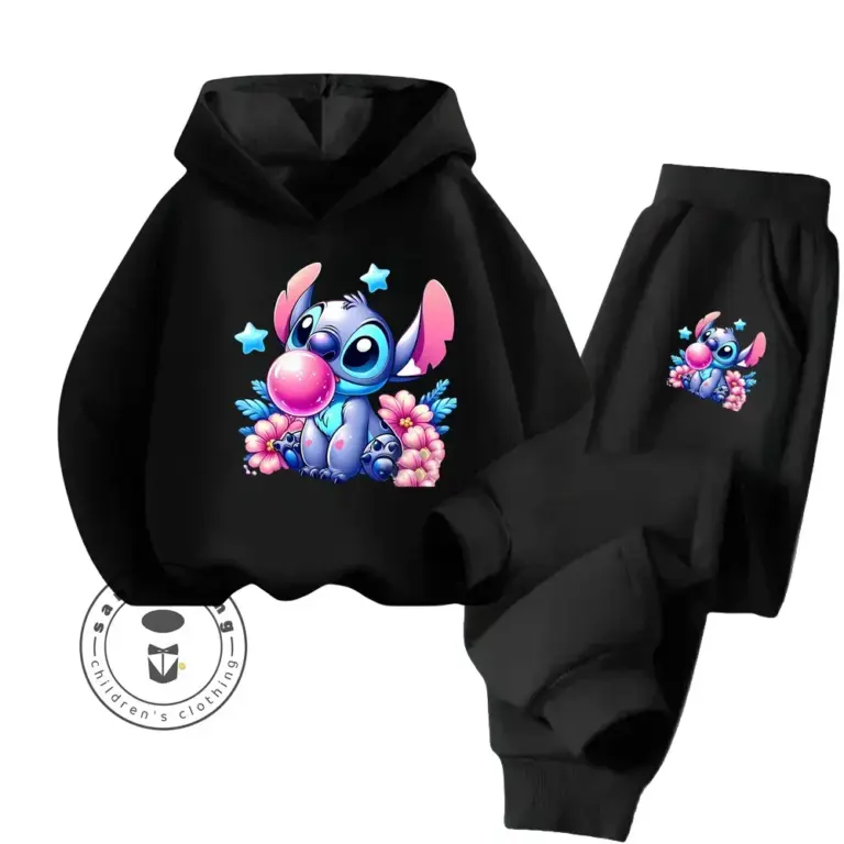 Billige beliebte einfache Stich Langarm Junge Mädchen Freizeit kleidung Spaß Grafiken alltäglichen Stil energetischen Frühling Herbst Sweatshirt Set 2