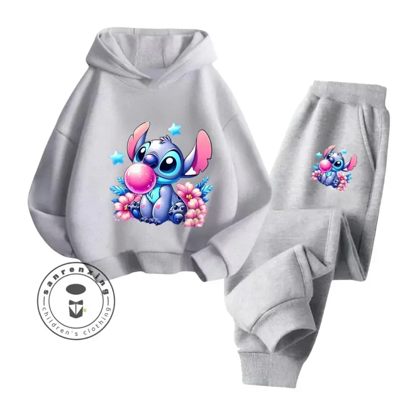 Billige beliebte einfache Stich Langarm Junge Mädchen Freizeit kleidung Spaß Grafiken alltäglichen Stil energetischen Frühling Herbst Sweatshirt Set 4