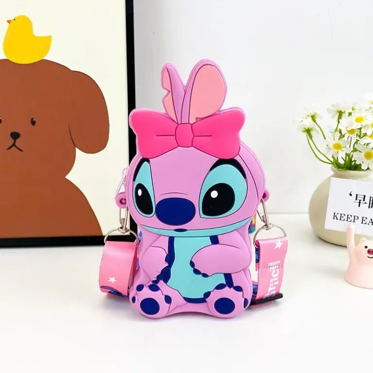 Disney Umhängetasche Stich Engel Geldbörse Jungen Mädchen Kinder Mini Aufbewahrung tasche Cartoon Puppen Umhängetaschen Geschenke Reise Handtasche 5