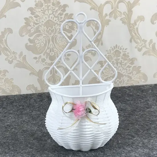 Hängende Blumen korb Gartenparty handgemachte DIY Vase Kleinigkeiten Veranstalter Wand künstliche Rattan Wohnkultur Töpfe 4