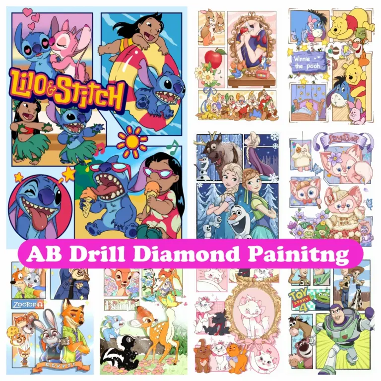 Disney Cartoon 5d ab Diamant Malerei Mosaik Lilo & Stich gefroren Prinzessin Spielzeug Geschichte Zootopia Stickerei Kreuz stich Wohnkultur