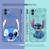 Niedliche Cartoon Stitchs Handy hülle für iPhone 15 14 13 12 11 Pro Max Mini x xr xs max se 8 7 6s plus weiche flüssige Silikon hülle 3