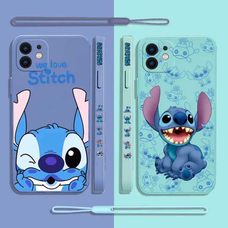 Niedliche Cartoon Stitchs Handy hülle für iPhone 15 14 13 12 11 Pro Max Mini x xr xs max se 8 7 6s plus weiche flüssige Silikon hülle 3