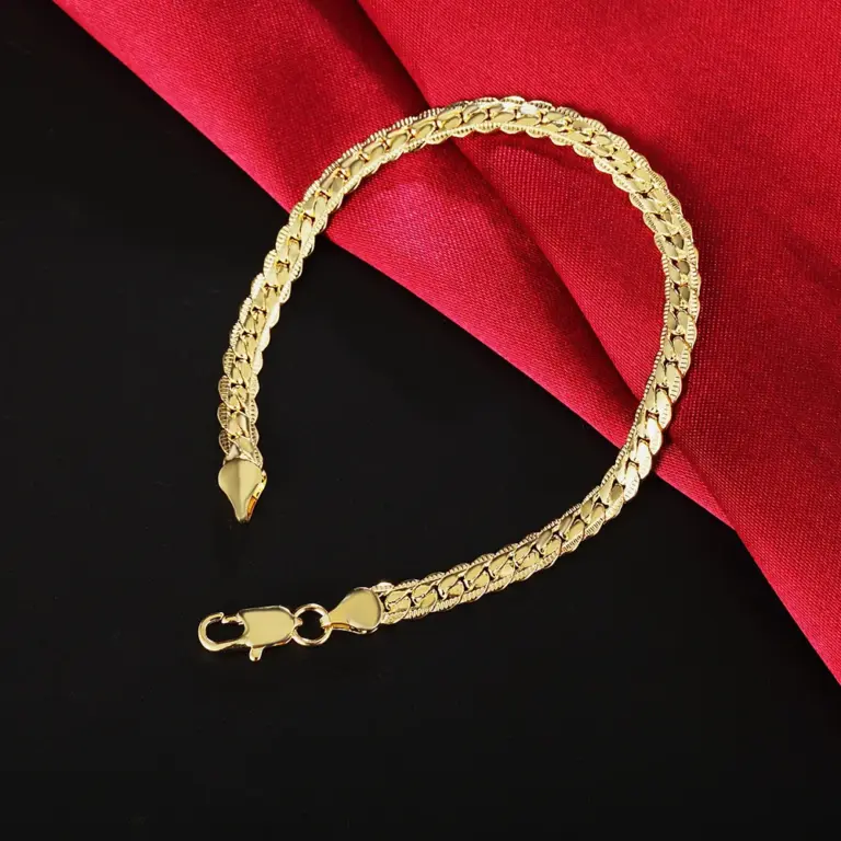 20cm 8 Zoll 18 Karat Gold 925 Sterling Silber Armbänder für Frauen Männer klassische 5mm Kette Hochzeits feier Weihnachts geschenke edler Schmuck 2