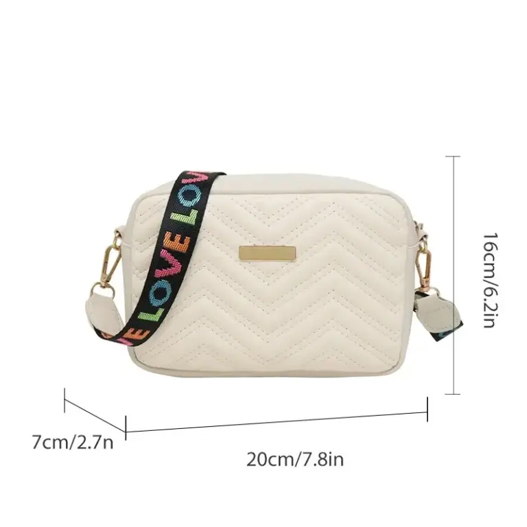 Rili started bestickte kamera tasche pu material lässig kleine quadratische tasche vielseitige schulter tasche bedruckter schulter gurt 2