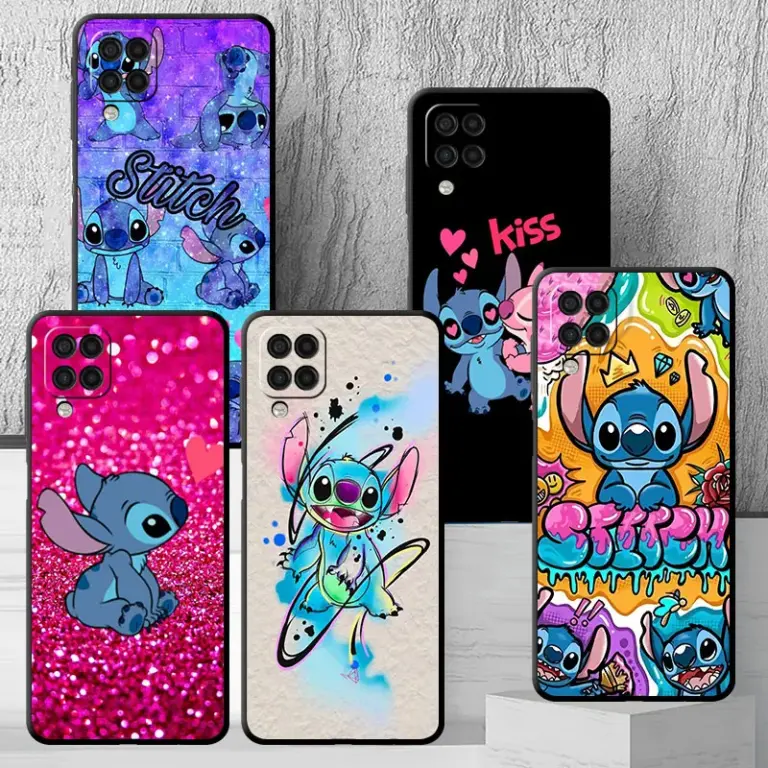 Schwarze Handyhülle für Samsung Galaxy A13 A22 5G A51 A32 A54 A23 A72 A12 A52 A34 A33 Silikonhülle Disney Niedlicher und cooler Stich 3