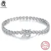 ORSA JEWELS Tennis-Armband aus 925er-Sterlingsilber für Damen, 1,5/2/3 mm, Zirkonia, handgefertigte Kettenarmbänder, Party-Schmuck SB143