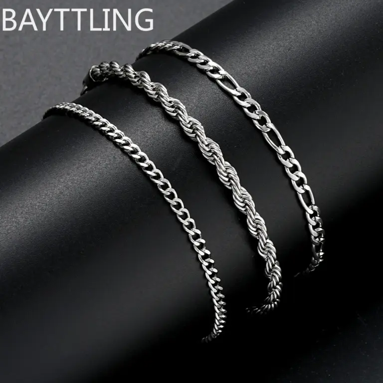 Neue 8 Zoll Sterling Silber Punk Figaro Kette Armband für Männer Frauen Hip Hop Armband Party Mode Schmuck Geschenke Großhandel 2