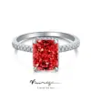 Vinregem Sterling Silber Roségold Crushed Ice 5ct Morganit synthetischen Moissan ite Hochzeits feier Ring für Frauen Großhandel 5