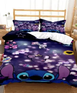 Disney Stitch Bedding Sets Quilt Cover With Pillowcase Twin Full Queen King Bedclothes For Boys Girls Christmas Gift