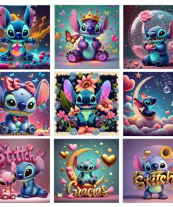 5d blaue Stich neue Serie X-626 Disney bunte Graffiti Kunst Cartoon DIY Hand Diamant Malerei Stickerei Kinder Wohnkultur Geschenke