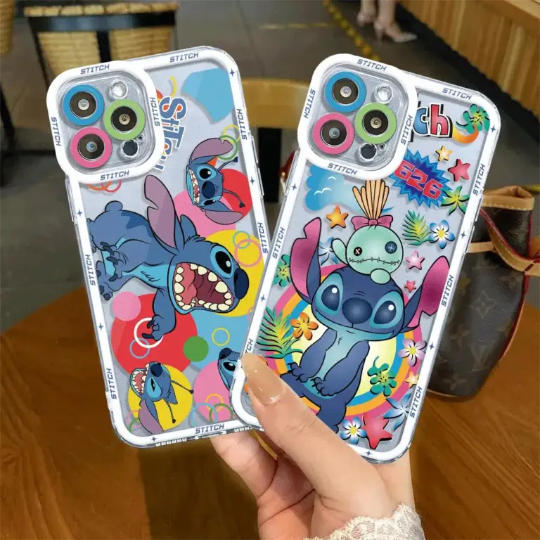 Disney Stitch funkelnde Handy hülle für Apple iPhone 11 13 14 Promax 15 Pro 7 8 plus 12 Mini x xs max xr se Silikon hülle 6