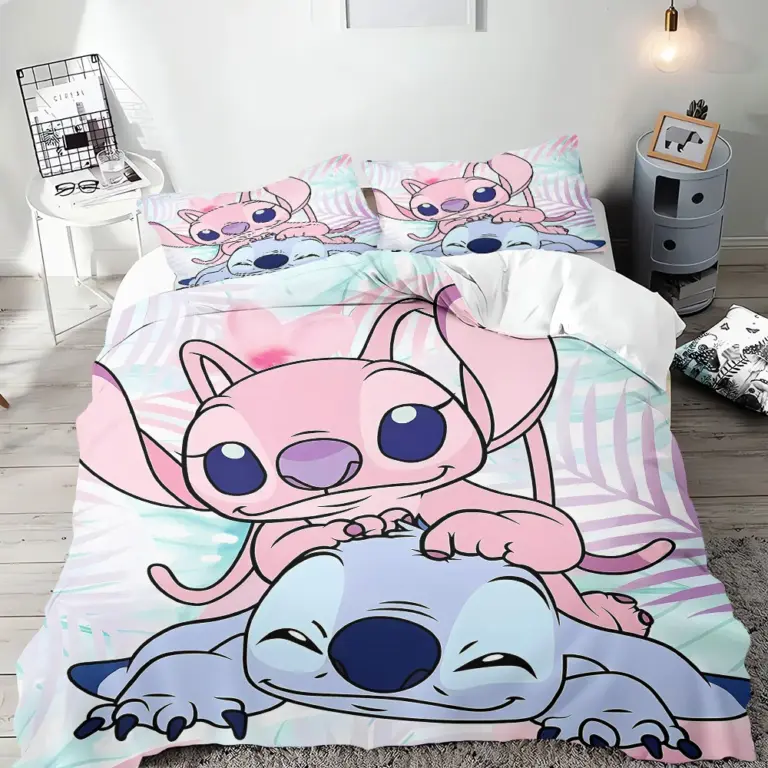 Cartoon niedlichen Stich Bett bezug Kinder Bettwäsche Set Quilt Bett bezug Kissen bezug Kinder Bett bequeme Abdeckung Bett Set Twin King