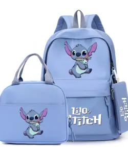 3 teile/satz Disney Lilo Stich bedruckten Rucksack mit Lunch-Tasche für Teenager Mädchen Junge Bücher tasche Kind Geschenk bequeme Reises ets