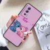 Disney Stitch Engel Liebe Handy hülle für Xiaomi Redmi K60 K50 K40 12x11 10c 11 9a 9c 9at 8a 8 6a A1 4x5g schwarze Abdeckung 2