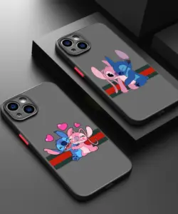 Deluxe Disney Stitch Handy hülle für iPhone 15 14 13 12 11 8 7 Pro Max Mini XS XR X Plus Se matti erte durchscheinende Abdeckung