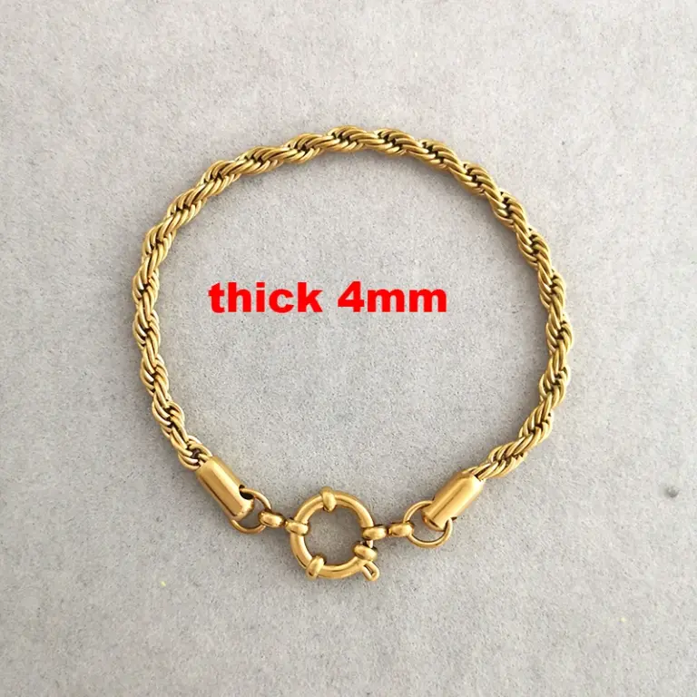 Qmhje Anker verschluss Armband Frauen Männer Edelstahl Twist Seil Kette Matrosen rad geometrische Verbindung Basic DIY Gold Silber Farbe 5