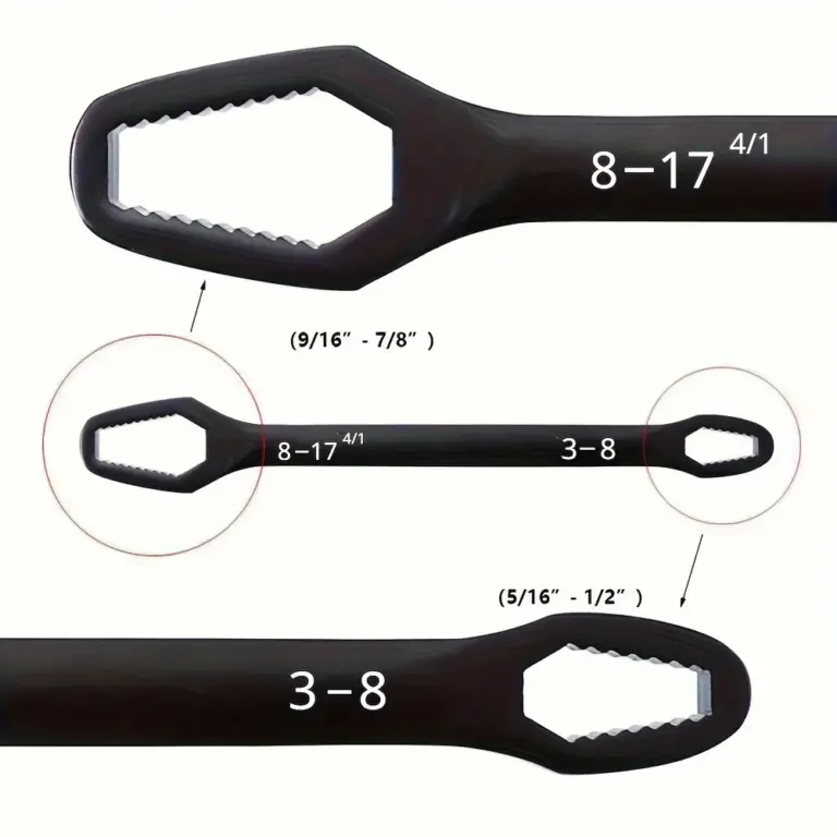 1 Stück 3–17 mm multifunktionaler Doppelend-Kastenschlüssel, Sechskant-Vollschlüssel zum Anziehen verschiedener Durchmesser von Schrauben und Muttern 4