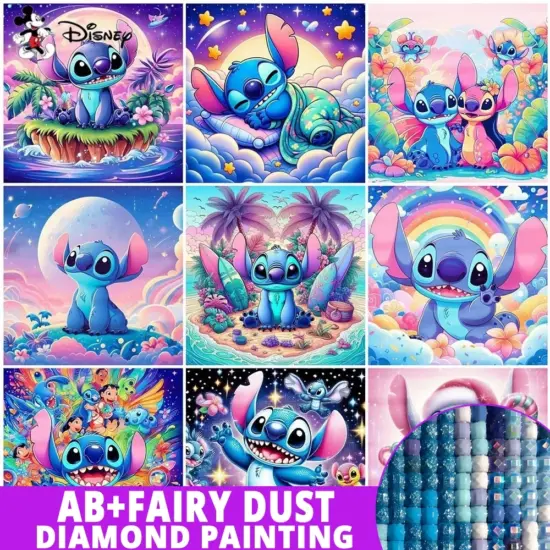 Fee Staub ab Disney Mosaik Stich Diamant Malerei Full Drill Cartoon verwalten Stickerei Lilo & Stitch Kit Wanda uf kleber