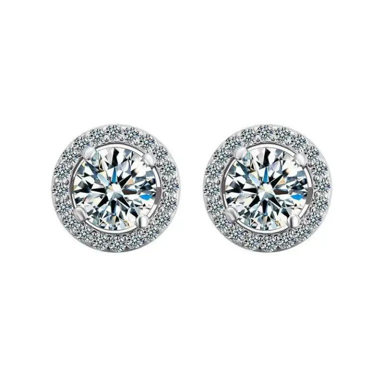 1 Carat Zertifiziert Moissanite Stud Ohrringe Für Frauen Platin Überzug Sterling Silber Diamanten Ohr Studs Hochzeit Edlen Schmuck