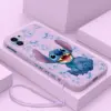 Niedliche Cartoon Stitchs Handy hülle für iPhone 15 14 13 12 11 Pro Max Mini x xr xs max se 8 7 6s plus weiche flüssige Silikon hülle 4