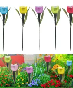 Outdoor LED Solar Licht Tulpe Blume Lampe wasserdicht Garten Pfahl Rasen Lichter stehen Dekor für Hof Outdoor Party Dekoration