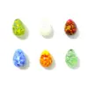 6PCS Bunte Nette Mini Murano Glas Ostern Ei Form Ornamente Rare Oval Marmor Ball Schöne Handgemachte Kiesel Für Urlaub decor