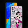 Telefon schwarz Fall für Samsung Galaxy A13 A22 5g A51 A32 A54 A23 A72 A12 A52 A34 A33 Silikon hülle Minnie Stitch Anne Disney Cas 3