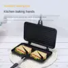 Doppelseitige Sandwich pfanne Antihaft-Aluminium legierung Brot Toast Frühstücks maschine Hot Dog Toaster Backen Grill ofen Form Pfanne 6