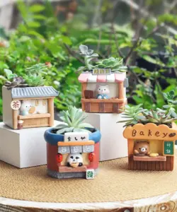Kreativer Blumentopf für Sukkulenten, Kaktus, dekorative Gartentöpfe für Mini-Pflanzen, Pflanzgefäß mit Bäckerei-Sushi-Motiv, Heimdekoration