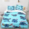 Kinder Bettwäsche Set Kawaii Stich Cartoon Bettbezug Anime Stich Engel Kissenbezug Kinder Bequemes Bett Set Full Twin Queen King 5