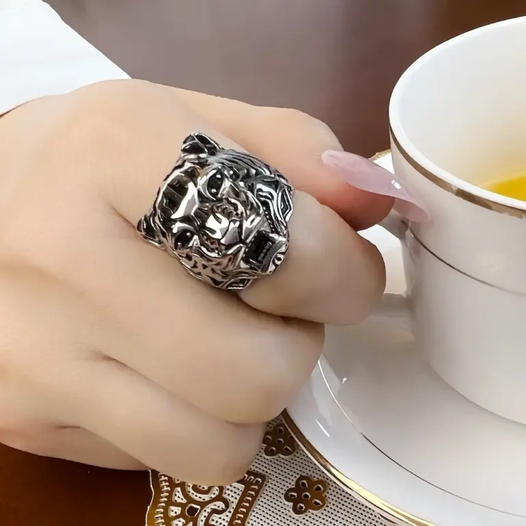 Ring Goldene Tiger Rebel Edlen Schmuck Für Frauen Männer, 2022 Marke Neue Persönliche Glück Geschenk In 925 Sterling Silber 5