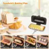 Doppelseitige Sandwich pfanne Antihaft-Aluminium legierung Brot Toast Frühstücks maschine Hot Dog Toaster Backen Grill ofen Form Pfanne 4