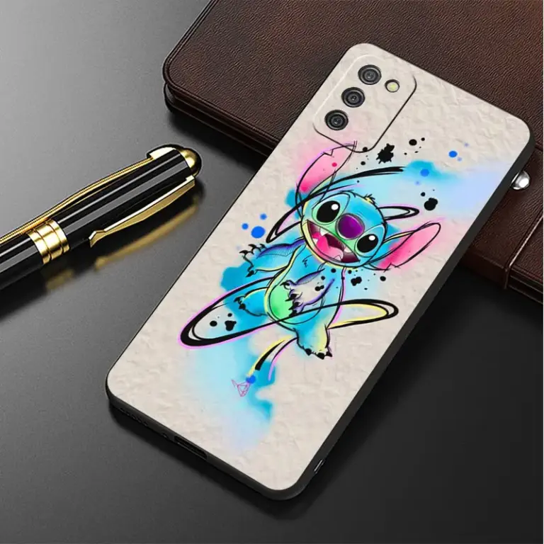 Schwarze Handyhülle für Samsung Galaxy A13 A22 5G A51 A32 A54 A23 A72 A12 A52 A34 A33 Silikonhülle Disney Niedlicher und cooler Stich 2