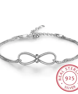 925 Sterling Silber Armbänder für Frauen Unendlichkeit Armband mit Zirkonia 8 Form Kette Armband Schmuck Geschenk