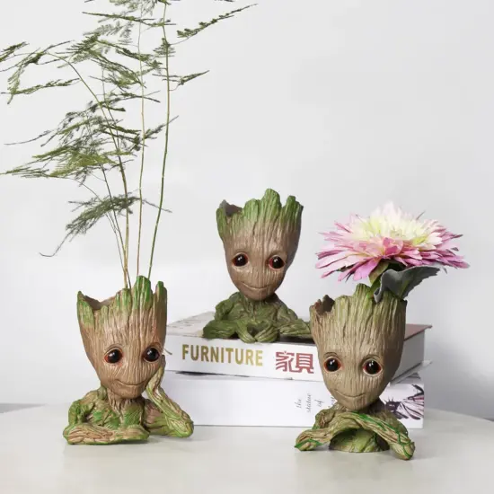 Groot Blumentopf, Heimdekoration, Vasen, multifunktional, Groot, Blumentopf, Ornamente, Anordnung, Actionfigur, Figur, Stifthalter 2