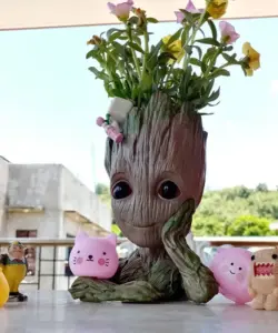 Groot Blumentopf Groot Home Dekoration Vasen Multifunktions-Ornamente Arrangement Anime-Charaktere Figur Stifthalter