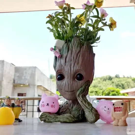 Groot Blumentopf Groot Home Dekoration Vasen Multifunktions-Ornamente Arrangement Anime-Charaktere Figur Stifthalter