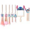 7 stücke Stich Make-up Pinsel Set Cartoon Stich tragbare Handheld kosmetische Spiegel Kamm Stich Make-up Pinsel Set Anime Peripherie Geschenk 5