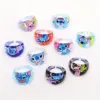 10 stücke Disney Stich Ring Cartoon Stich gedruckt Acryl Kinder ring, Kinder Party Geschenk